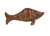 Benzara BM216429 Polystone Frame Fish Sculpture with Fin Base, Brown