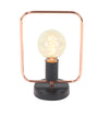 Benzara BM216436 Metal Frame Accent Lamp with Bulb, Rose Gold and Black