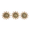 Benzara BM216445 Metal and Polystone Frame Sun Plaque, Assortment of 3, Rustic Gold