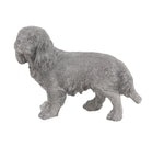 Benzara BM216447 Polystone Frame Dog Sculpture in Standing Position, Gray