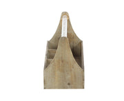 Benzara BM216450 Wooden Frame Wine Bottle Holder with Acrylic Handle, Brown