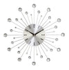 Benzara BM216453 Round Metal Frame Wall Clock with Sunburst Design, Silver