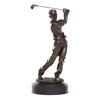Benzara BM216461 Polystone Golfer Statuette with Round Base, Brown
