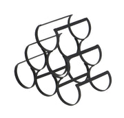 Benzara BM216462 Industrial Style 6 Bottle Metal Wine Rack, Black