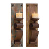 Benzara BM216468 Rustic Wood and Metal Sconce, Assortment of 2, Brown