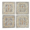 Benzara BM216480 Square Metal Wall Decor with Filigree Design, Assortment of 4, Bronze