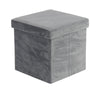 Benzara BM216485 Contemporary Style Fabric Upholstered Storage Stool, Gray