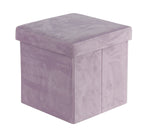 Benzara BM216486 Contemporary Style Fabric Upholstered Storage Stool, Pink