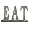 Benzara BM216489 Aluminum Kitchen Accent Decor with EAT Typography, Gray