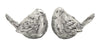 Benzara BM216491 Polystone Bird Figurine with Distressed Details, Set of 2, Silver