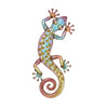 Benzara BM216497 25 Inch Metal Wall Lizard Sculpture, Multicolor