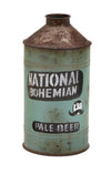 Benzara BM216505 Metal Vase with Beer Typography and Raised Top, Green