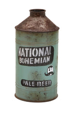 Benzara BM216505 Metal Vase with Beer Typography and Raised Top, Green