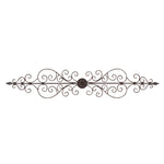 Benzara BM216520 Rustic Style Scroll Design Metal Wall Plaque with Mounting Hardware, Brown