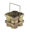 Benzara BM216528 Metal Wine Holder with 4 Hexagonal Shaped Slots, Brass