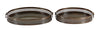 Benzara BM216530 Oval Shaped Metal Trays with Open Lattice Design Frame, Set of 2, Brown