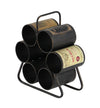Benzara BM216536 Industrial Style Metal Frame Wine Rack with 6 Slots, Black