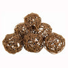 Benzara BM216541 Rustic Style Round Decorative Balls with Mesh Design, Set of 6, Brown