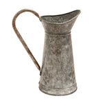 Benzara BM216547 Metal Watering Jug with Curved Handle, Galvanized Gray