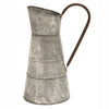 Benzara BM216548 16 Inch Metal Watering Jug with Curved Handle, Galvanized Gray