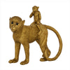 Benzara BM216554 Polyresin Standing Monkey Figurine with Baby, Gold