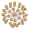 Benzara BM216555 Sunburst Design Metal Wall Decor with Spokes and Ball Ends, Gold