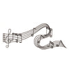 Benzara BM216560 Traditional Style Musical Note Design Metal Wall Decor, Black
