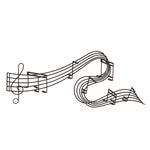 Benzara BM216560 Traditional Style Musical Note Design Metal Wall Decor, Black