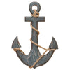 Benzara BM216562 Wooden Ship Anchor Design Accent Decor with Wrapped Rope, Gray