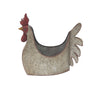 Benzara BM216578 Metal Chicken Design Planter with Beak and Tail, Weathered Gray