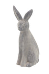 Benzara BM216579 Polystone Sitting Rabbit Statuette with Raised Ears, Weathered Gray