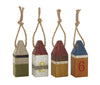 Benzara BM216582 Decorative Wooden Buoys with Rope Handle, Assortment of 4, Multicolor