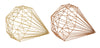 Benzara BM216583 Open Diamond Shape Metal Accent Table Decor, Assortment of Two, Gold