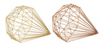 Benzara BM216583 Open Diamond Shape Metal Accent Table Decor, Assortment of Two, Gold