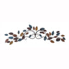 Benzara BM216588 Metal Wall Decor with Scrolled Details and Leaf Accents, Multicolor