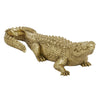 Benzara BM216593 Polystone Crocodile Accent Decor with Textured and Carved Details, Brown