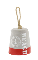 Benzara BM216597 Scripted detail Cement Door Stopper with Rope Handle, Set of 2, Gray