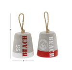 Benzara BM216597 Scripted detail Cement Door Stopper with Rope Handle, Set of 2, Gray