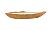 Benzara BM216601 Wooden Boat Shaped Candle Holder with Textured Details, Brown and White