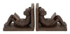 Benzara BM216611 Polystone Bookend Pair with Book Reading Bulldog, Brown