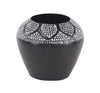 Benzara BM216625 Hammered Metal Decorative Vase with Embossed Texture, Black