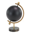 Benzara BM216627 Metal Globe with Angled Axis and Stable Round Base, Gold and Black