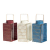 Benzara BM216628 Metal Lantern with Hexagonal Pattern and Handle, Set of 3, Multicolor