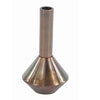 Benzara BM216631 Flask Shaped Metal Flower Vase with Long Neck, Bronze