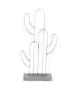 Benzara BM216635 Metal Cactus Table Decor with Stable Base Support, Gray