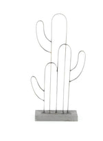 Benzara BM216635 Metal Cactus Table Decor with Stable Base Support, Gray