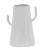 Benzara BM216636 Metal Cactus Vase with Tapered Body and 2 Extended Arms, White