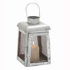 Benzara BM216645 Industrial Metal Lantern with Mesh Wire Fronts and Top Handle, Small, Gray