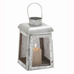 Benzara BM216645 Industrial Metal Lantern with Mesh Wire Fronts and Top Handle, Small, Gray