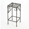 Benzara BM216724 ScrolLed Metal Frame Plant Stand with Square Top, Medium, Black